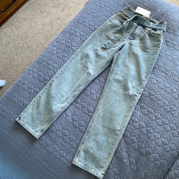 Dazie Pants - Dazie Belted Straight Leg Jeans